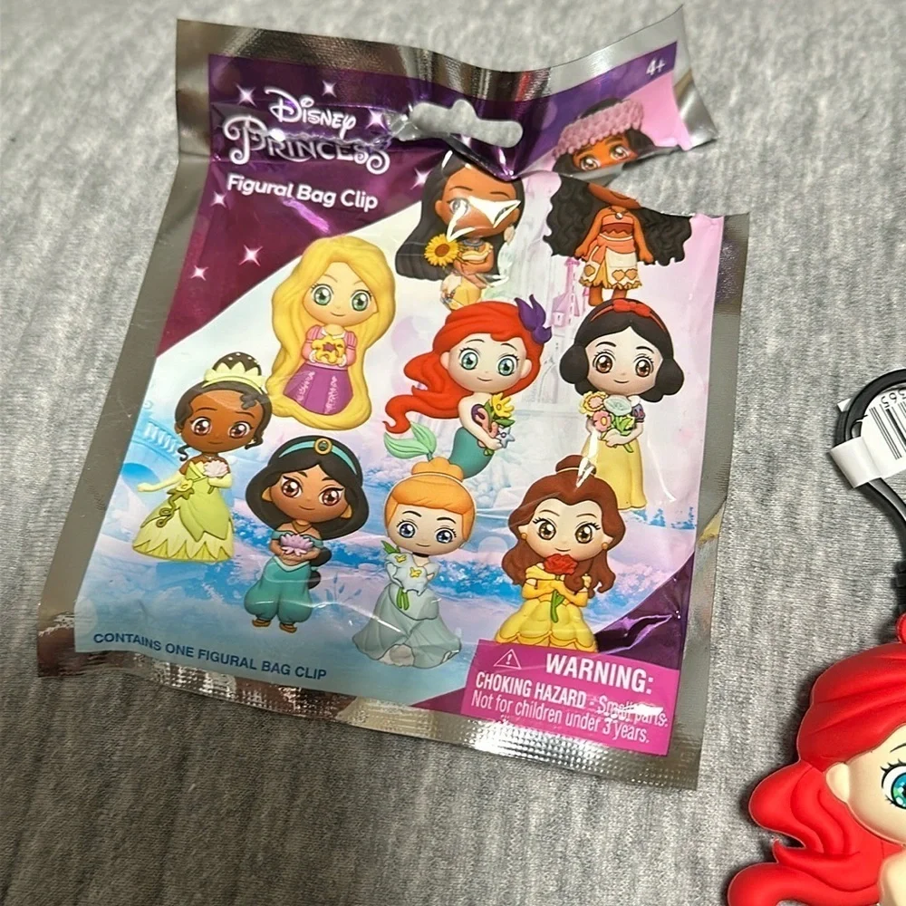 Disney Princess Figural Bag Clip Keychain collectible RARE mermaid cupcake